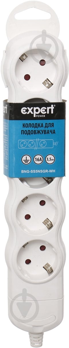 Колодка Expert Power із заземленням 5 гн. без вимикача білий BNG-SS5NSGR-WH - фото 4