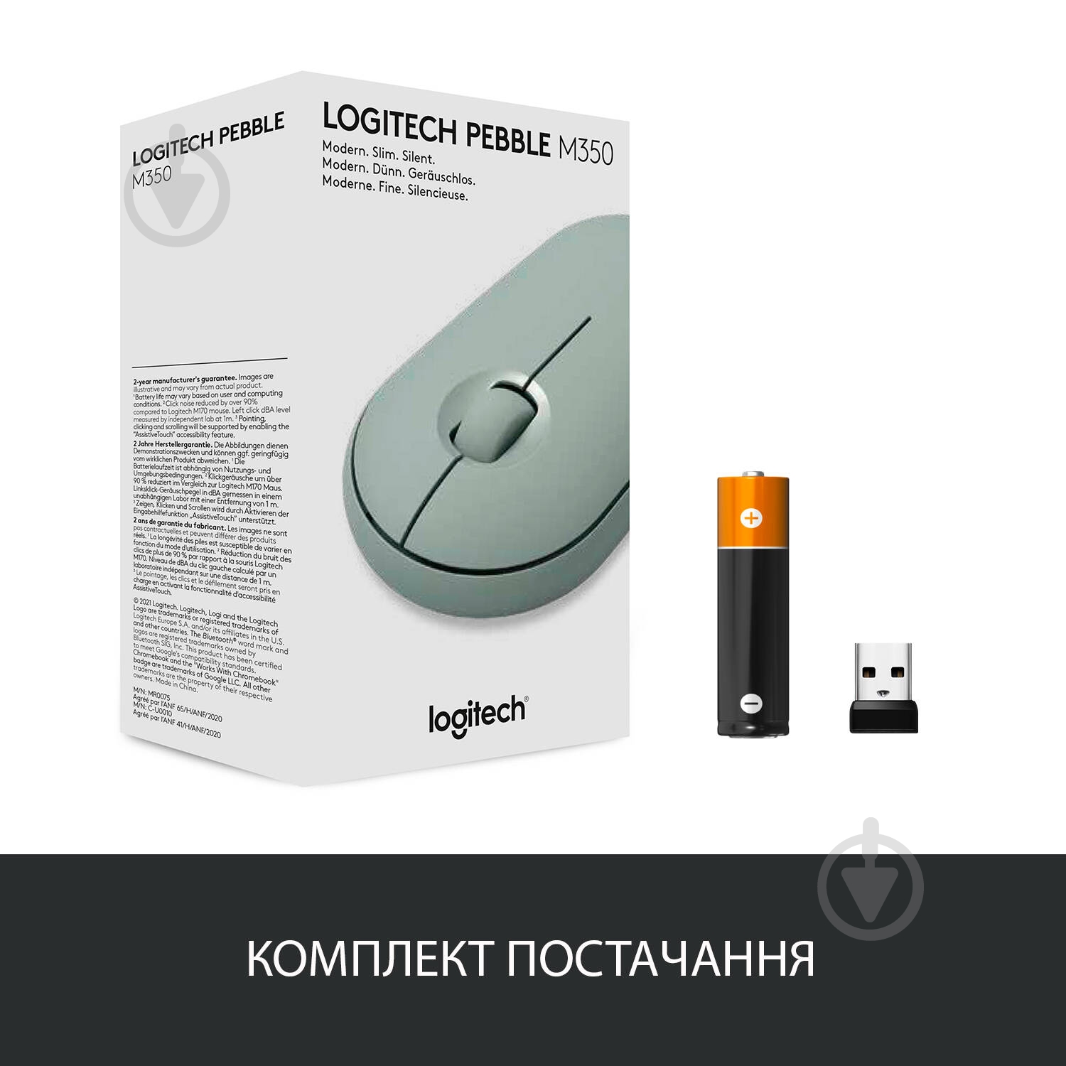 Мышка Logitech Pebble M350 Wireless Mouse eucalyptus (910-005720) - фото 8