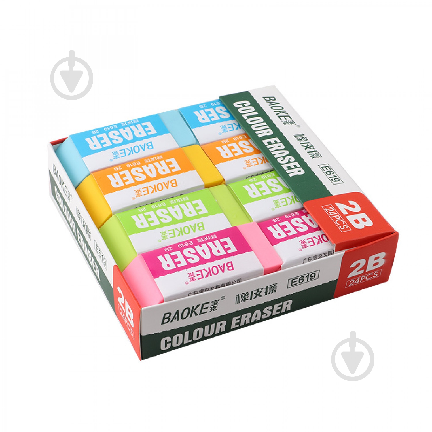 Ластик 73х32х11 мм TPR в ассортименте 2B E619 Baoke - фото 1