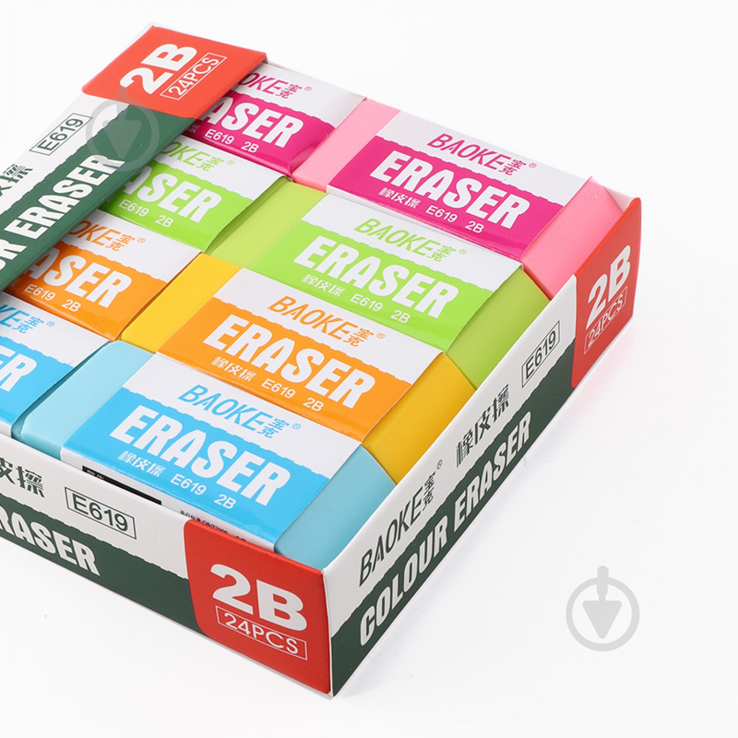 Ластик 73х32х11 мм TPR в ассортименте 2B E619 Baoke - фото 4