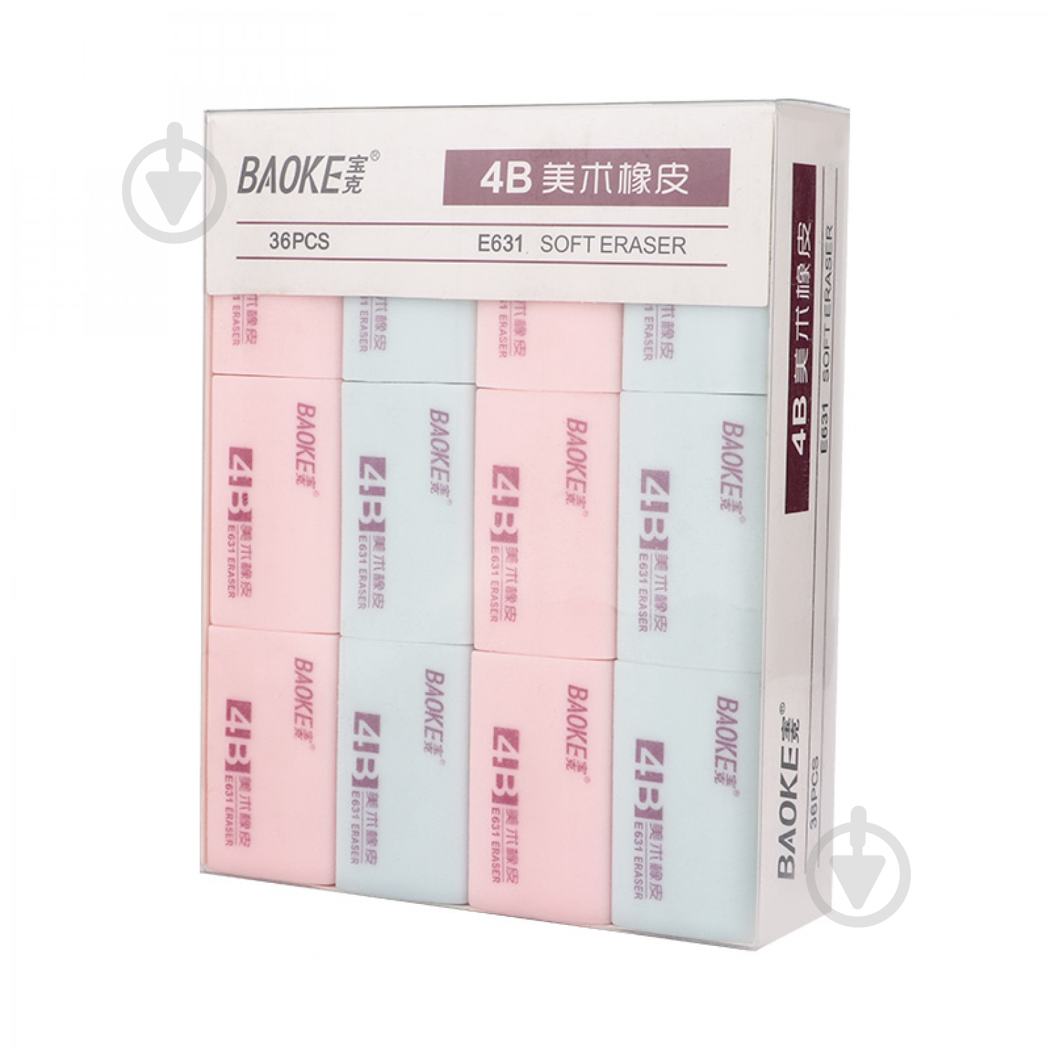 Ластик 47х28х11 мм TPR в ассортименте 4B E631 Baoke - фото 5