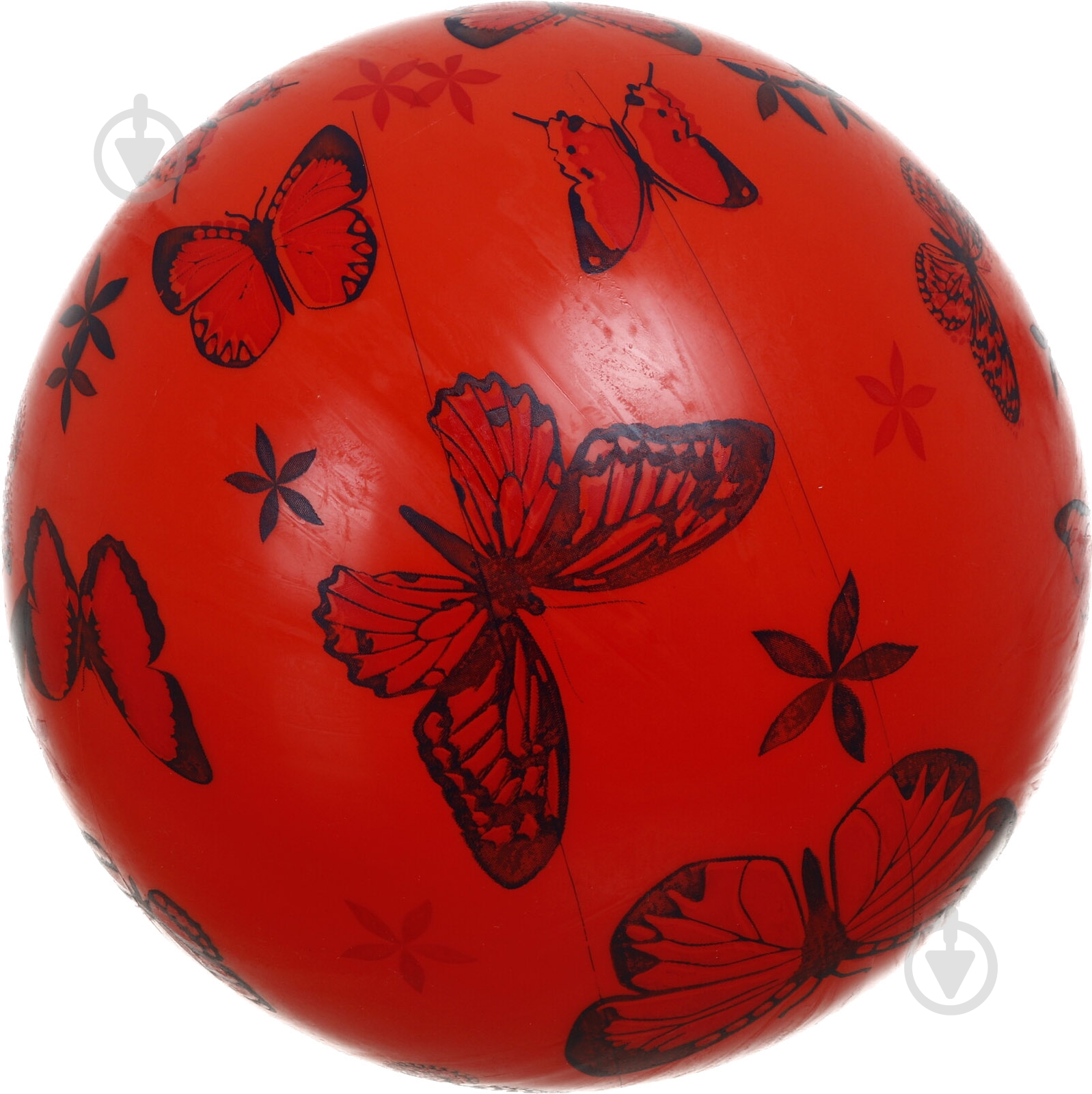 Мяч Shantou Бабочки 23 см красный - фото 1