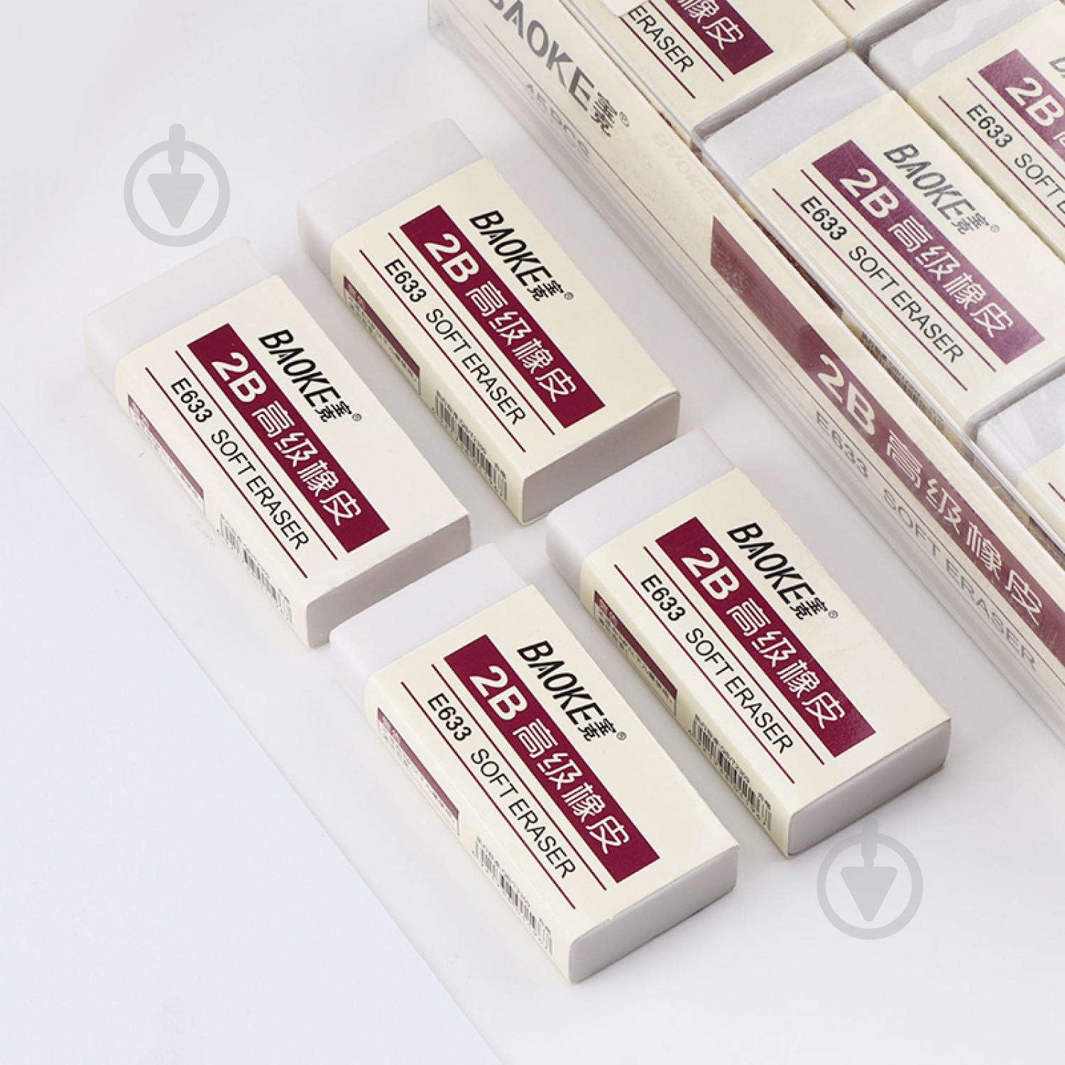 Ластик 51х23х11 мм TPR белый 2B E633 Baoke - фото 3