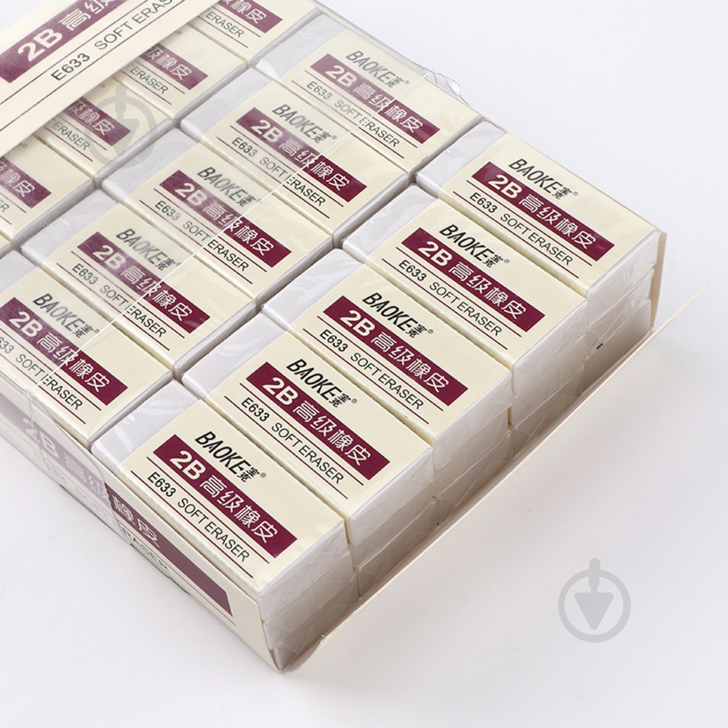 Ластик 51х23х11 мм TPR белый 2B E633 Baoke - фото 4