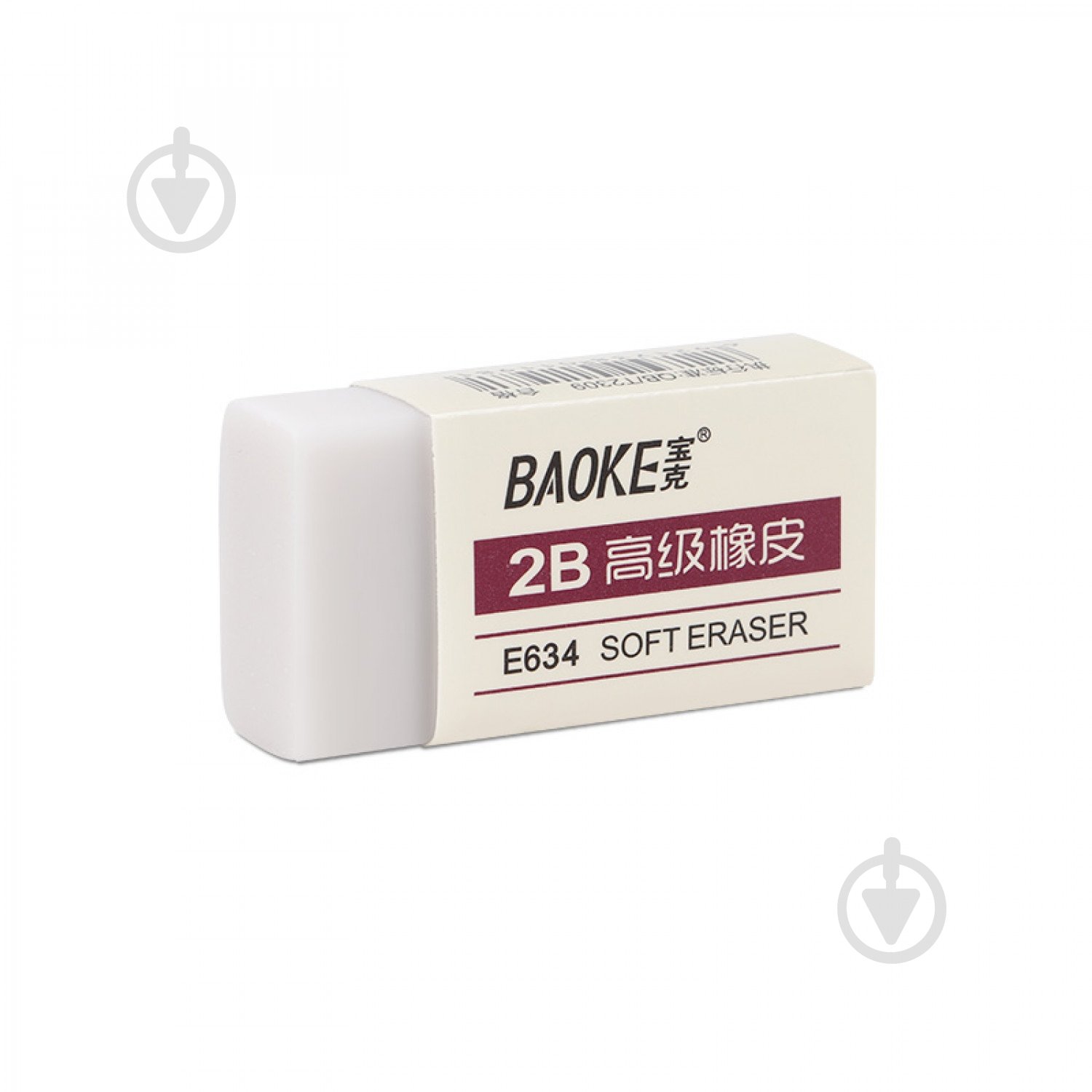 Ластик 39х20х11 мм TPR белый 2B E634 Baoke - фото 1