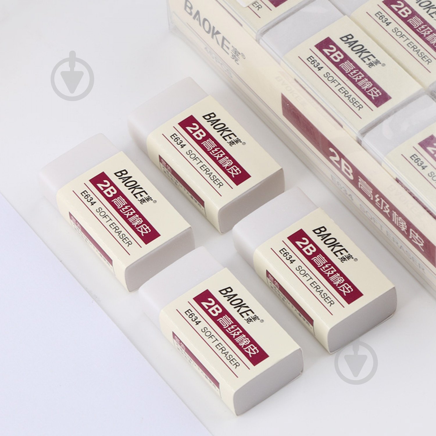 Ластик 39х20х11 мм TPR белый 2B E634 Baoke - фото 4