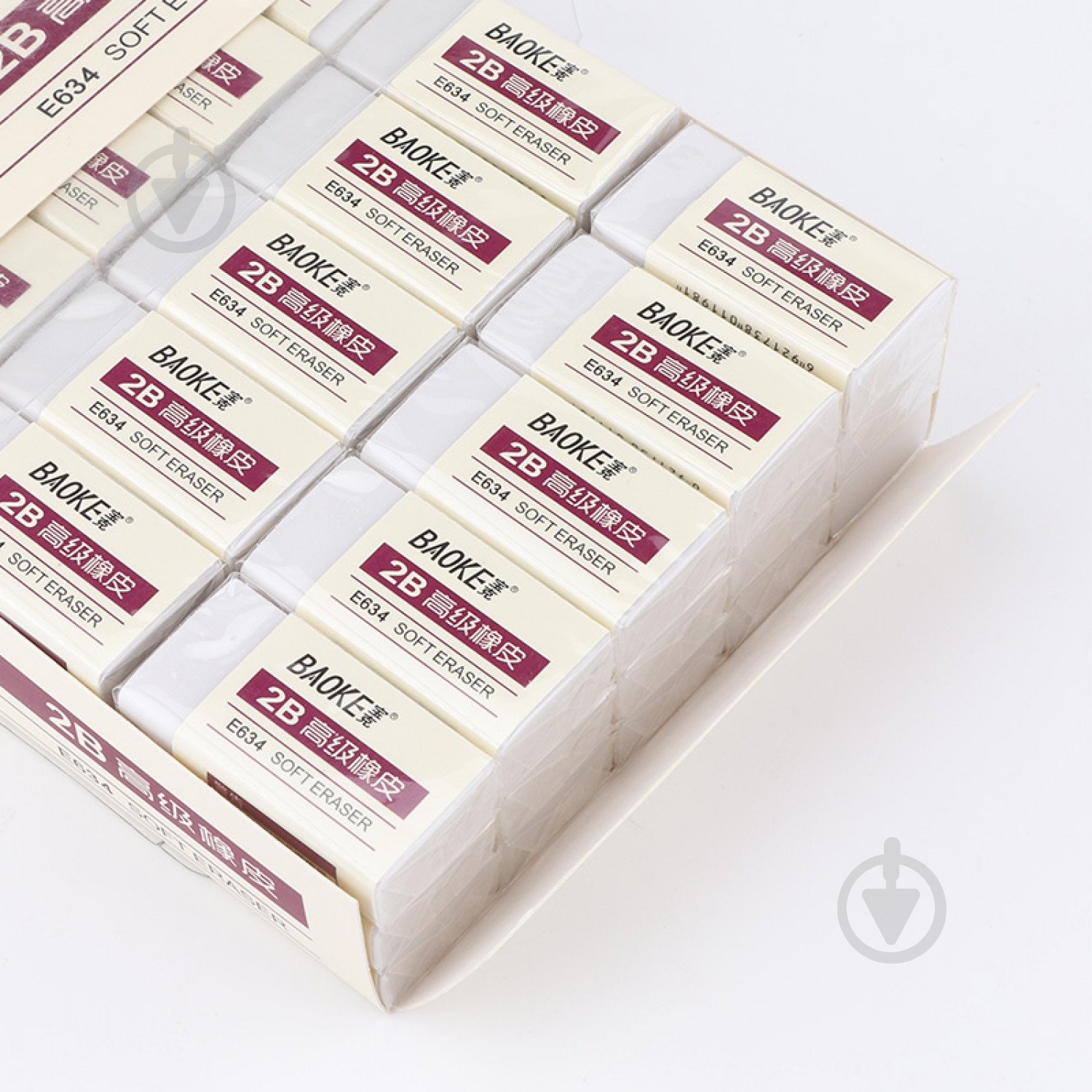 Ластик 39х20х11 мм TPR белый 2B E634 Baoke - фото 5