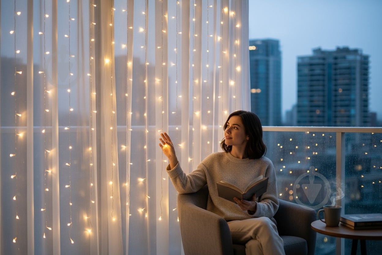 Электрогирлянда-штора Феєрія белая встроенный светодиод (LED) 600 ламп 2,7 м - фото 2