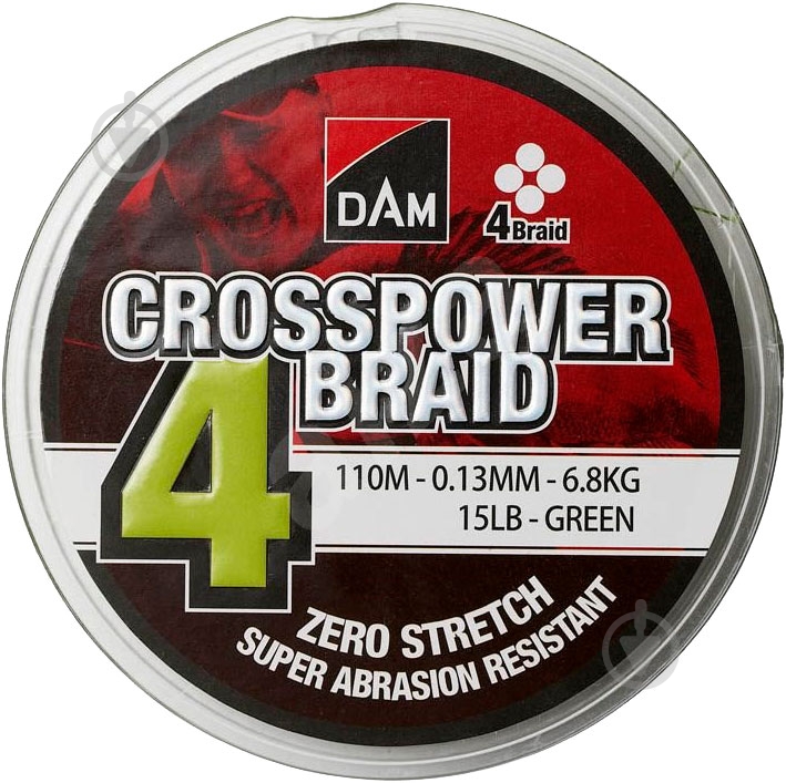 Шнур DAM 150м 0,15мм 8,1кг Crosspower 4-Braid - фото 1 Шнур DAM 150м 0,15мм 8,1кг Crosspower 4-Braid - фото 1