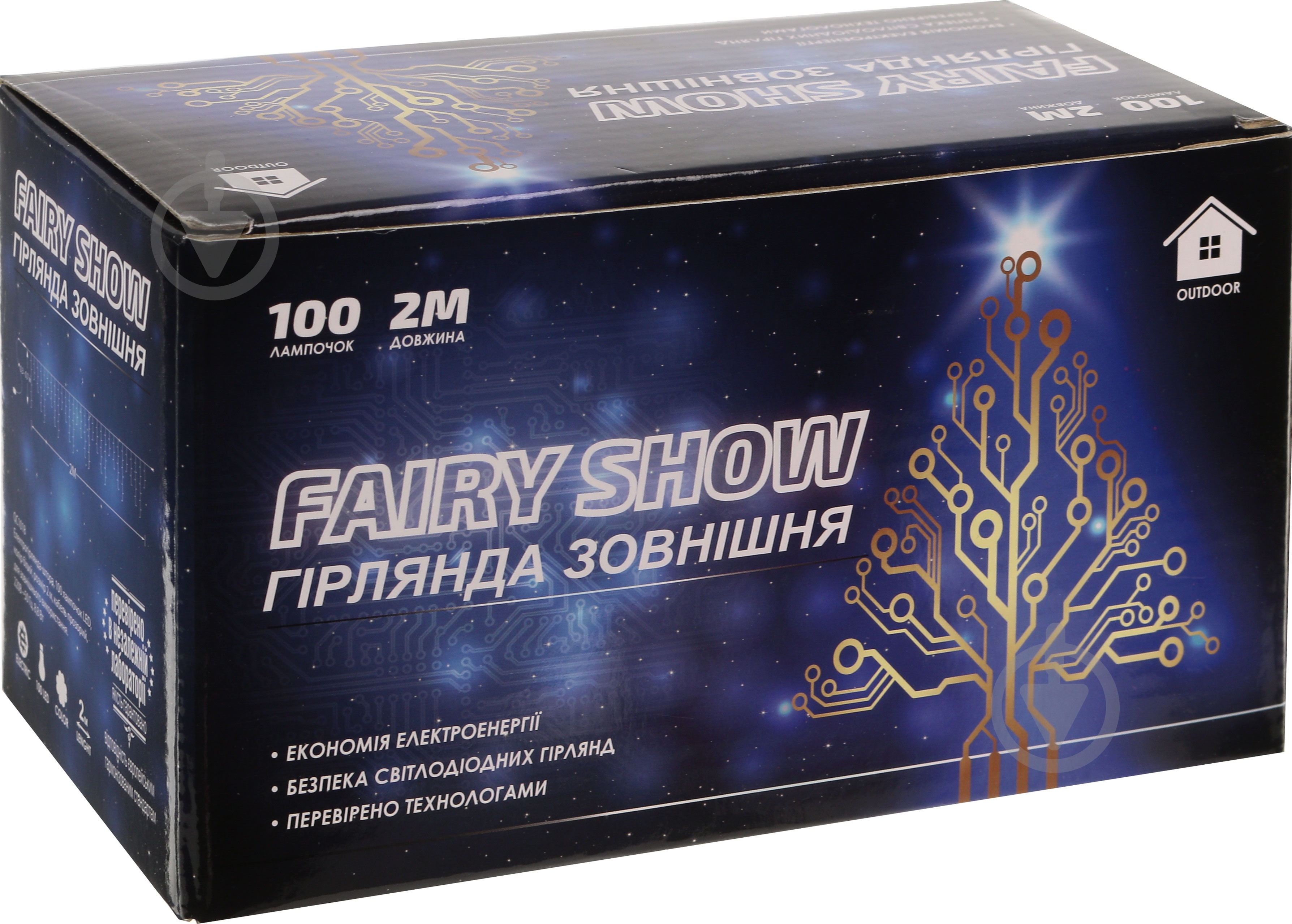 Электрогирлянда-штора Феєрія белая, кабель прозрачный встроенный светодиод (LED) 100 ламп 2 м - фото 3