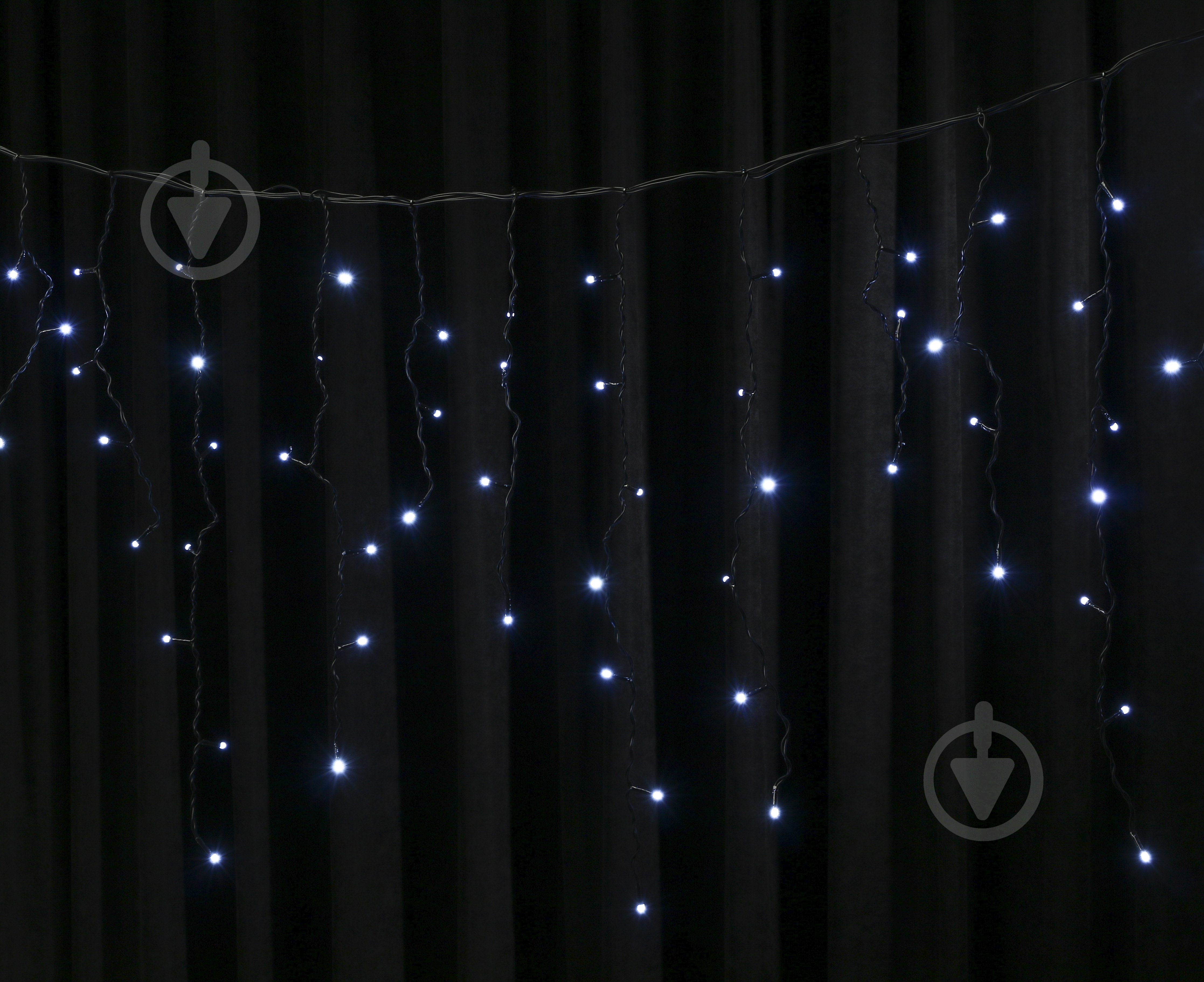 Электрогирлянда-штора Феєрія белая, кабель зеленый встроенный светодиод (LED) 100 ламп 2 м - фото 1