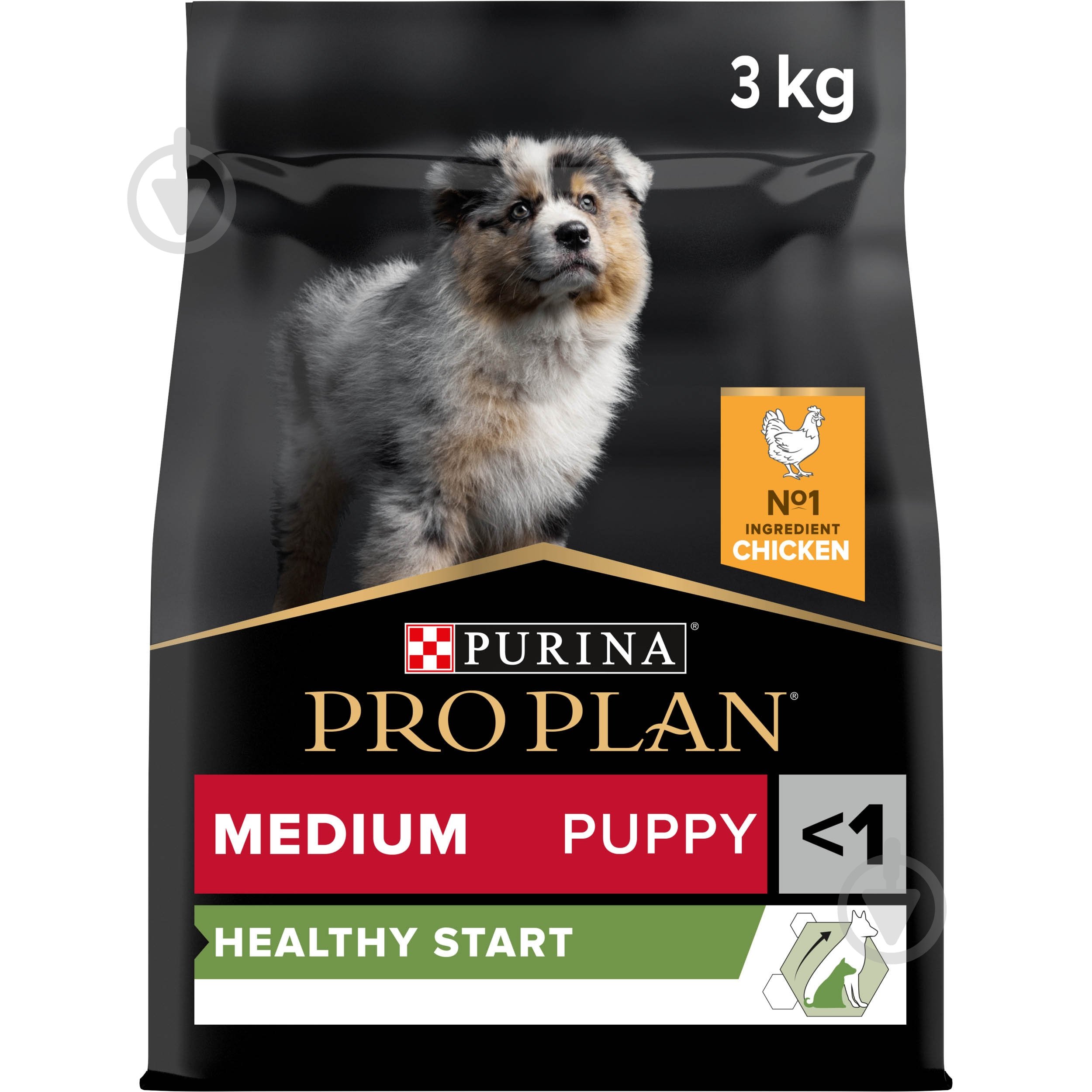 Корм сухой ProPlan by Purina Medium Puppy <1 Healthy Start для щенков с курицей 3 кг - фото 1