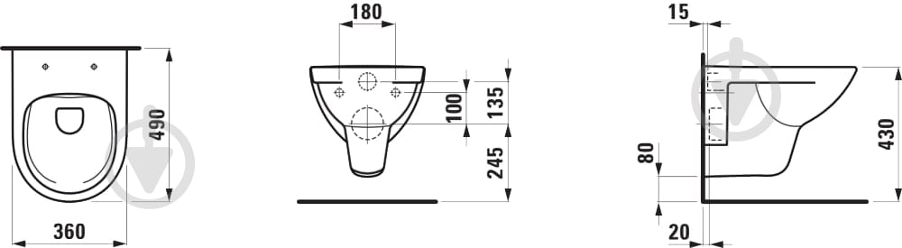Унитаз подвесной Laufen Pro Rimless H8219520000001 - фото 6 Унитаз подвесной Laufen Pro Rimless H8219520000001 - фото 6