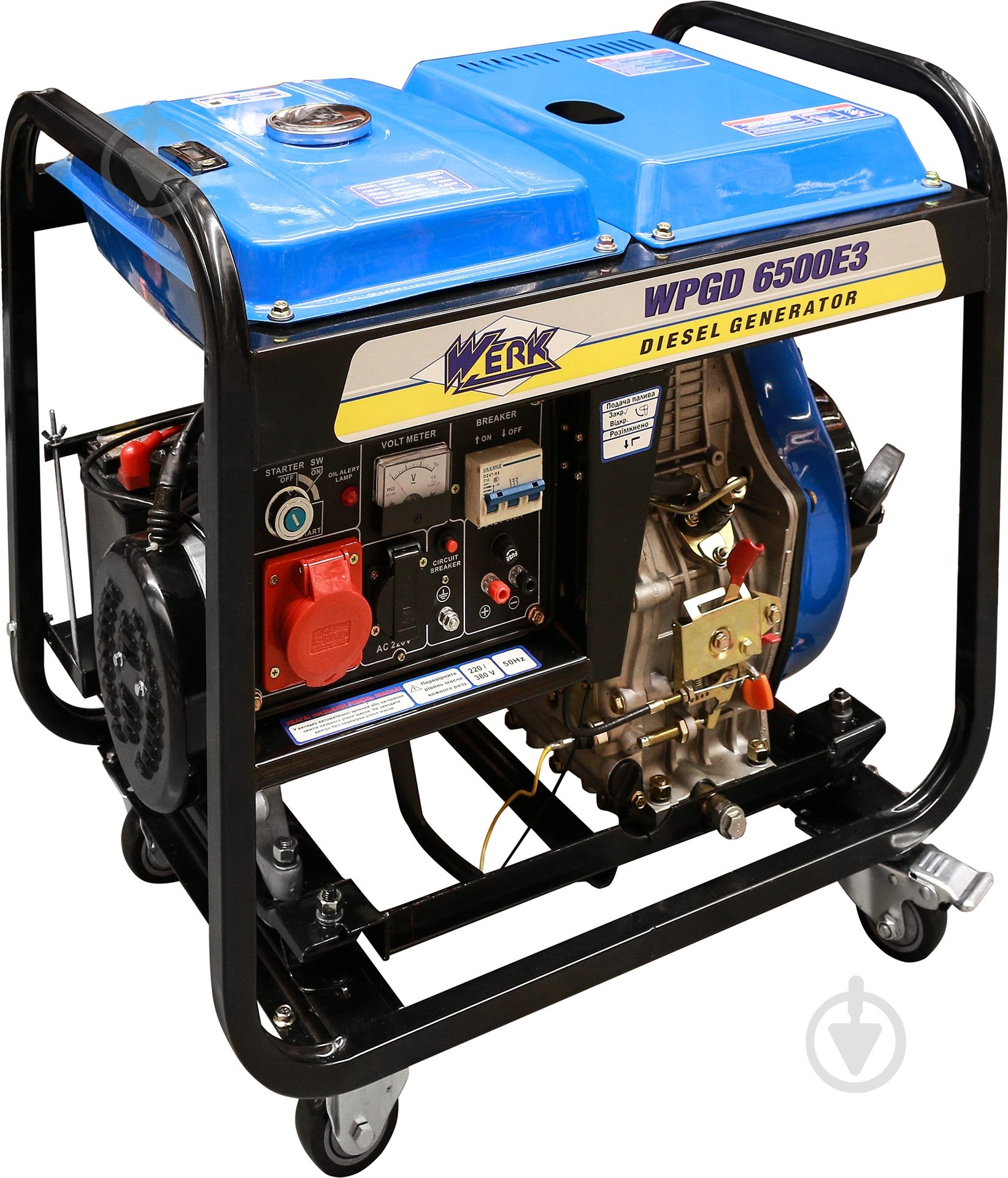 Генератор дизельний Werk 5 кВт / 5,5 кВт 380 В 69112 - фото 2