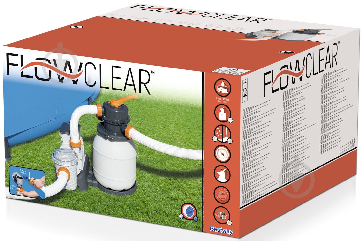 Фильтр-насос для бассейна Bestway песчаный Flowclear 58497 - фото 7