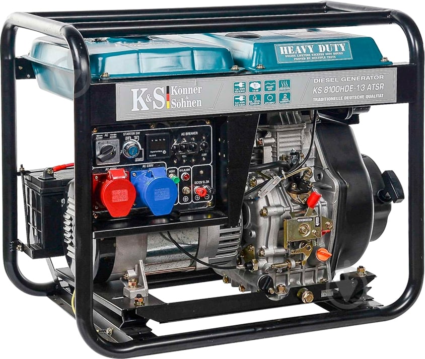 Генератор дизельний Konner&Sohnen 6 кВт / 6,5 кВт 380 В KS 8100 HDE-1/3 ATSR - фото 3 Генератор дизельний Konner&Sohnen 6 кВт / 6,5 кВт 380 В KS 8100 HDE-1/3 ATSR - фото 3