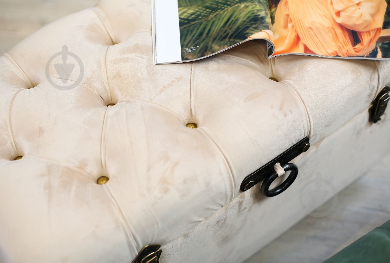 Скриня-пуф Shic B велюр 825х470х420 мм світло-сірий (15B176-C1) - фото 5