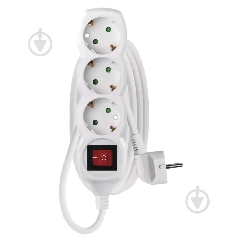 Удлинитель с выключателем Emos 1 мм² 16A 3680 Вт с заземлением 3 гн. белый 1,5 м P1321 - фото 2