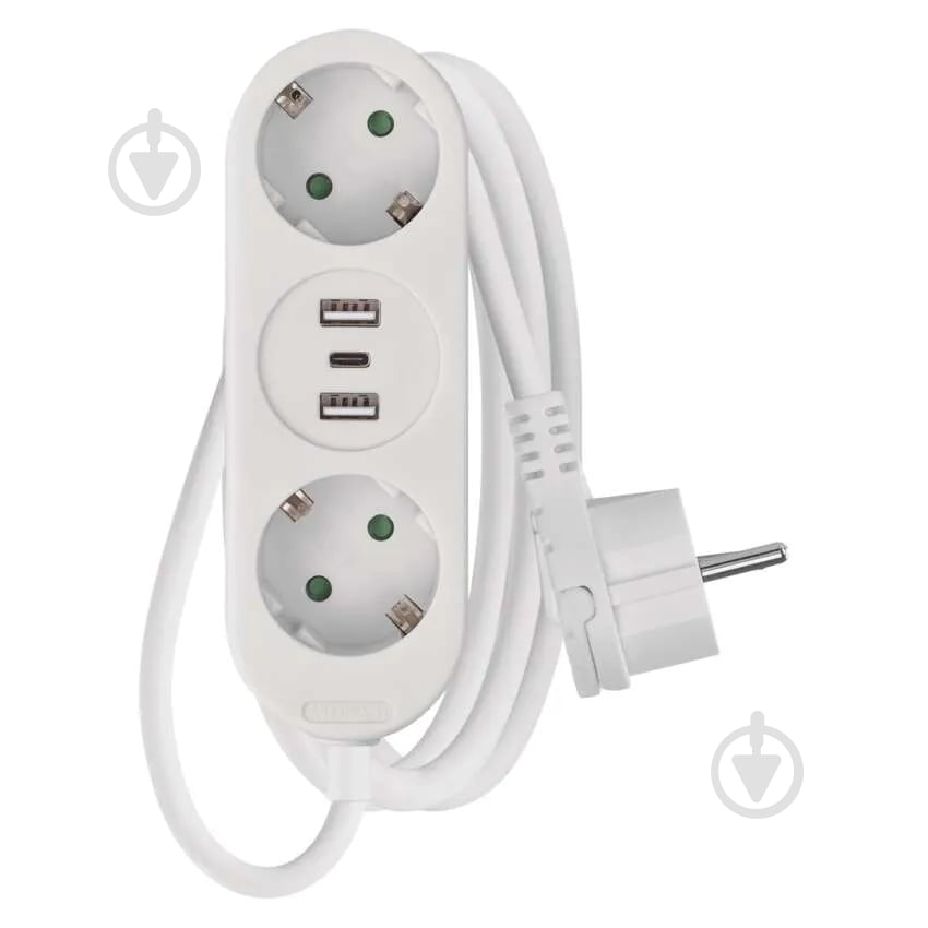 Удлинитель Emos 1,5 мм² 16A 3680 Вт 2USB-A /1USB-C с заземлением 2 гн. белый 1,5 м P0221U - фото 1 Удлинитель Emos 1,5 мм² 16A 3680 Вт 2USB-A /1USB-C с заземлением 2 гн. белый 1,5 м P0221U - фото 1