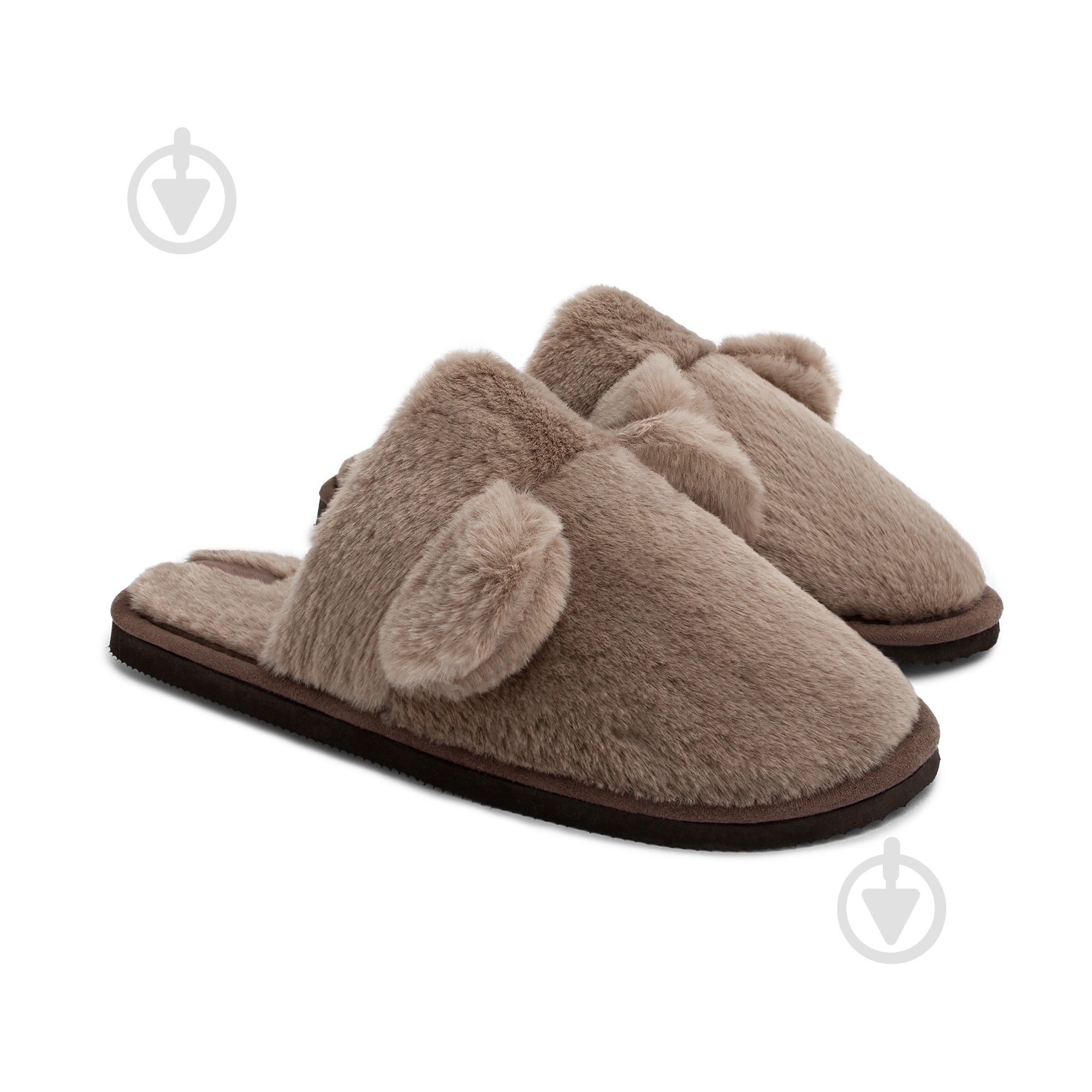 Тапки домашние Twins HS меховые с ушками р.40 бежевый - фото 1 Тапки домашние Twins HS меховые с ушками р.40 бежевый - фото 1