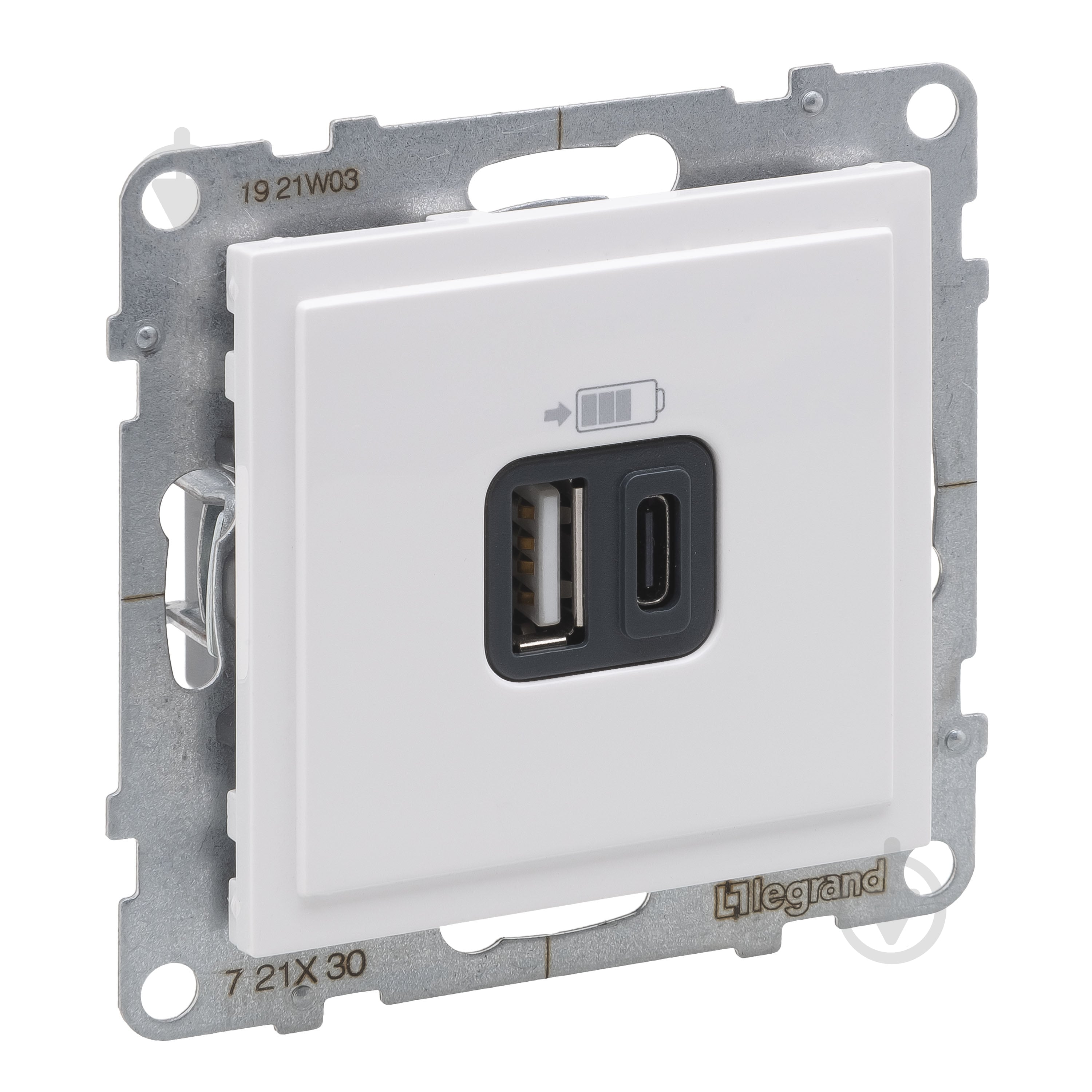 Розетка USB + Type C Legrand Suno IP20 білий 721130 - фото 1