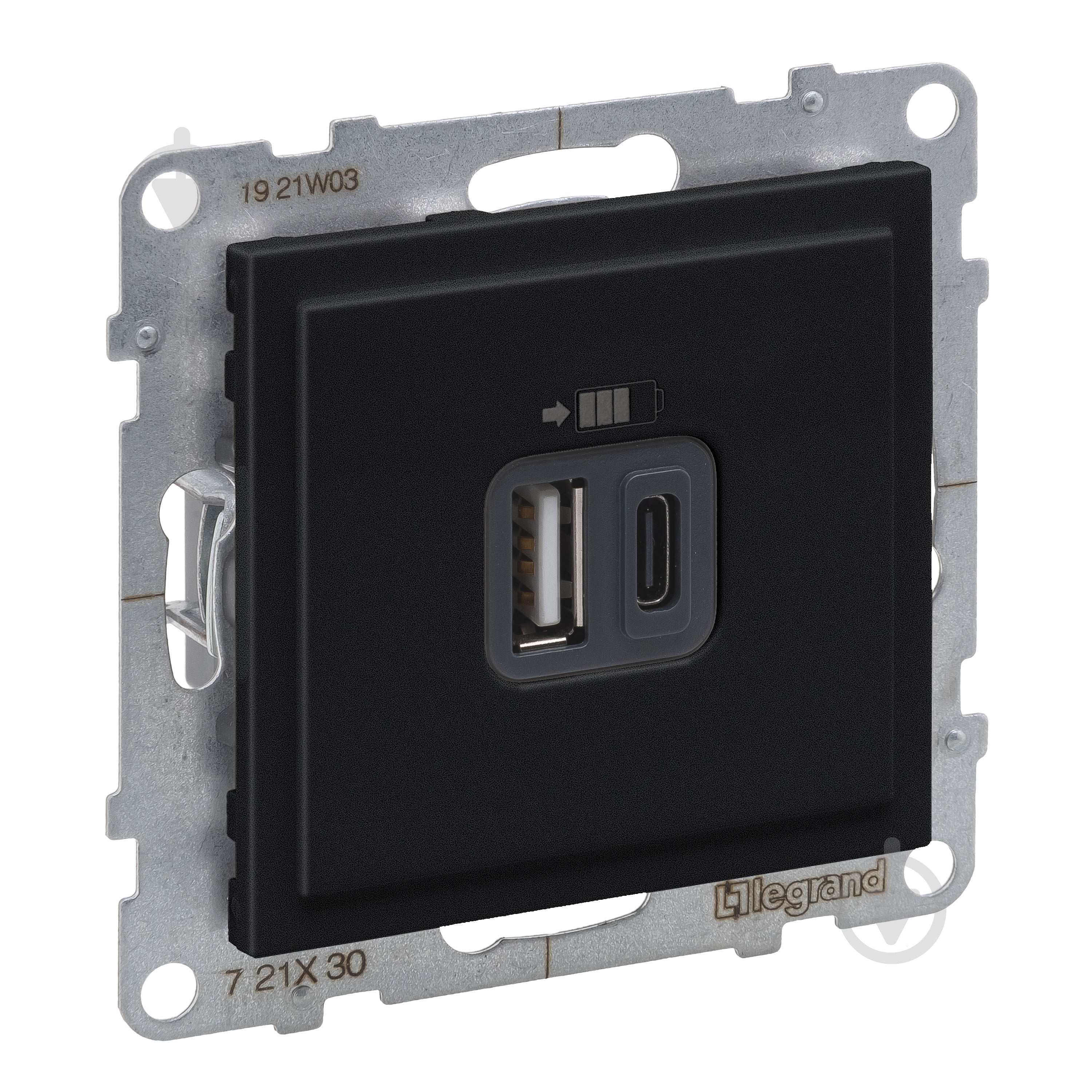 Розетка USB + Type C Legrand Suno IP20 черный 721430 - фото 1