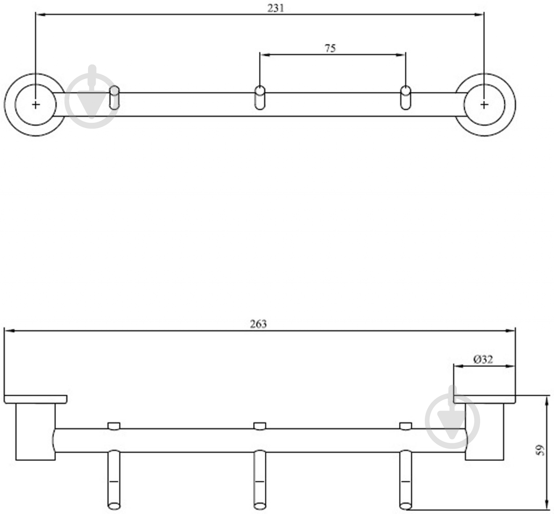 Планка с крючками ANDEX Sanibella 511 CC - фото 2 Планка с крючками ANDEX Sanibella 511 CC - фото 2