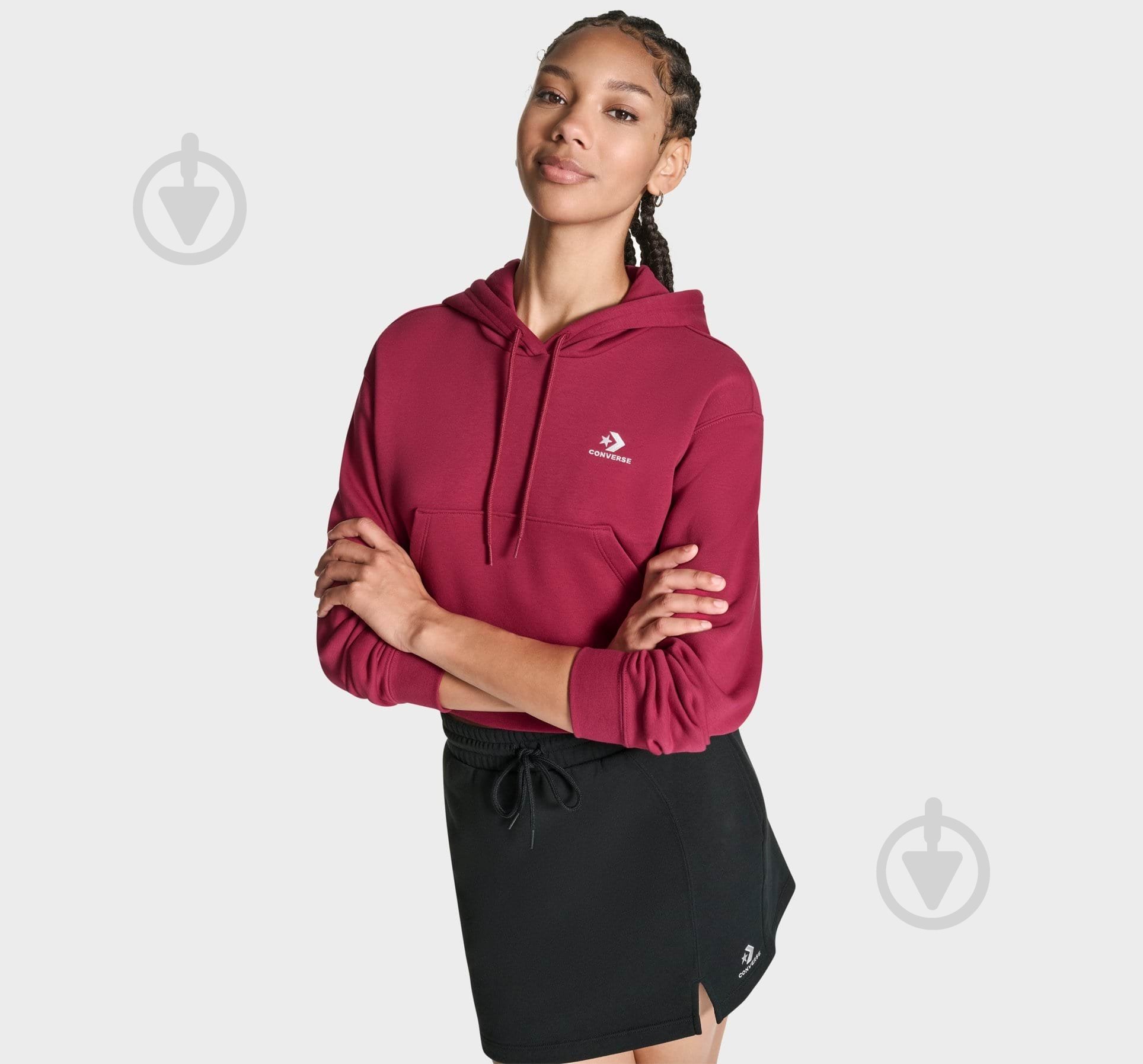 Джемпер Converse STAR CHEVRON HOODIE CVW5K527-M1Z р.S бордовий - фото 1 Джемпер Converse STAR CHEVRON HOODIE CVW5K527-M1Z р.S бордовий - фото 1