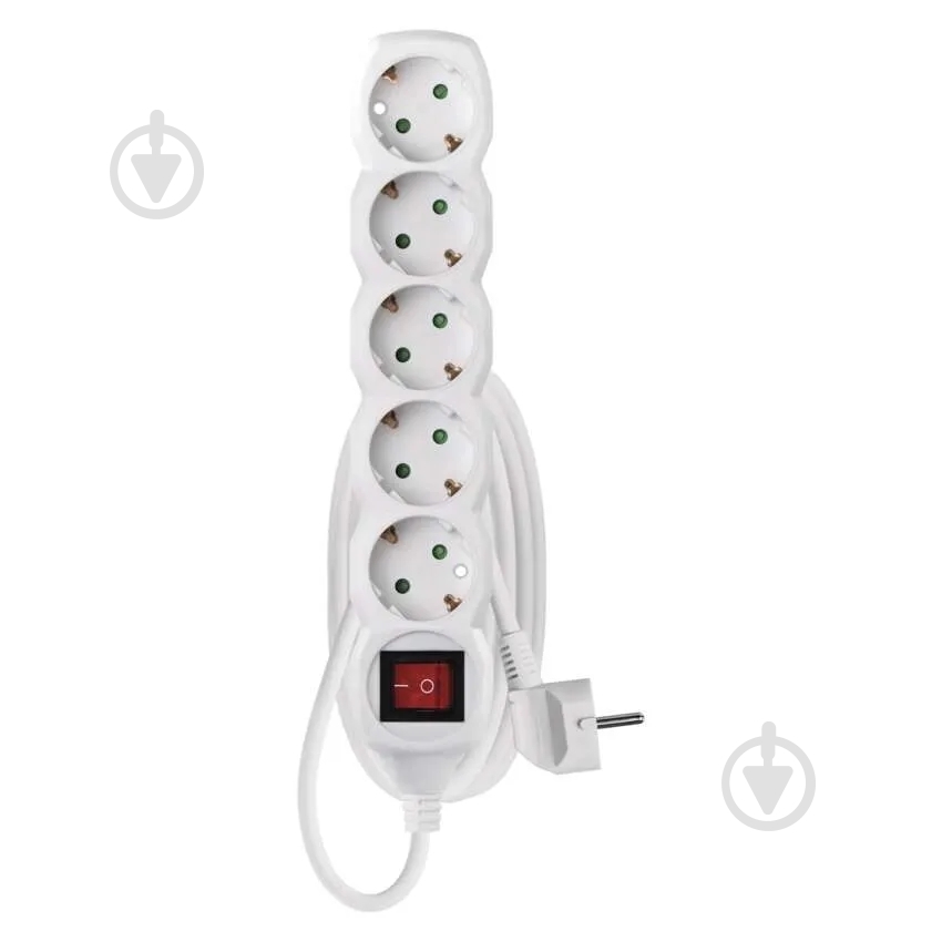 Подовжувач з вимикачем Emos 1 мм² 16A 3680 Вт із заземленням 5 гн. білий 1,4 м P1521 - фото 1 Подовжувач з вимикачем Emos 1 мм² 16A 3680 Вт із заземленням 5 гн. білий 1,4 м P1521 - фото 1