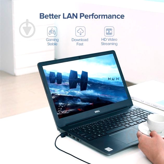 Патч-корд UGREEN NW122 CAT 6A Pure Copper Ethernet Cable OD2.8 70332 1 м черный - фото 2