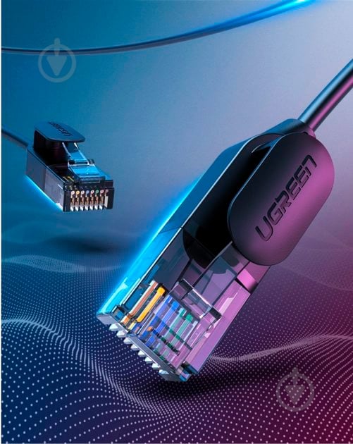 Патч-корд UGREEN NW122 CAT 6A Pure Copper Ethernet Cable OD2.8 70332 1 м черный - фото 5