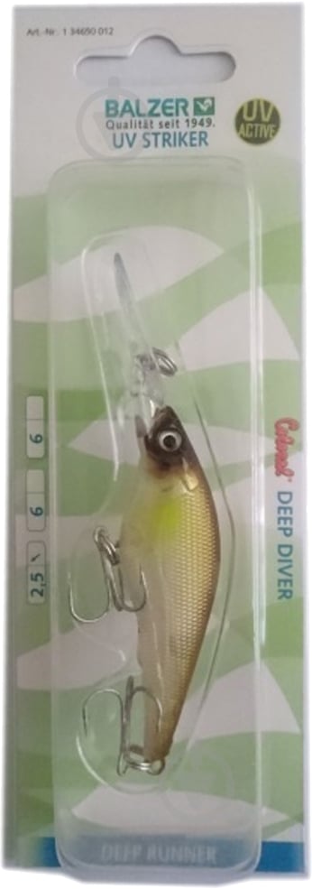 Воблер Balzer Colonel UV Striker Deep Diver FL 6 г 60 мм amber - фото 1 Воблер Balzer Colonel UV Striker Deep Diver FL 6 г 60 мм amber - фото 1