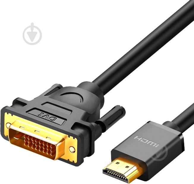 Кабель UGREEN HD106 HDMI to DVI Cable 1 м black (30116) - фото 1