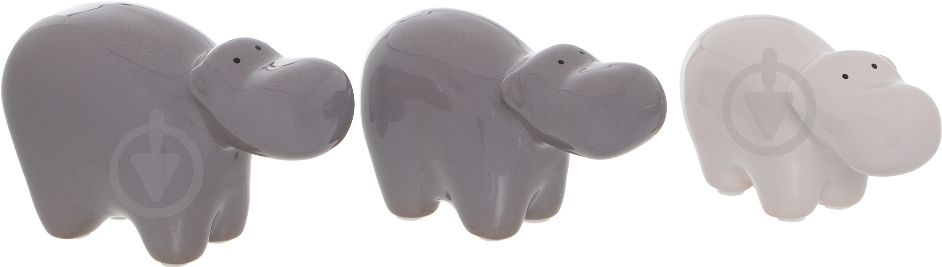 Набор статуэток Eterna бегемотики 3 шт. 1500 бежевый - фото 1