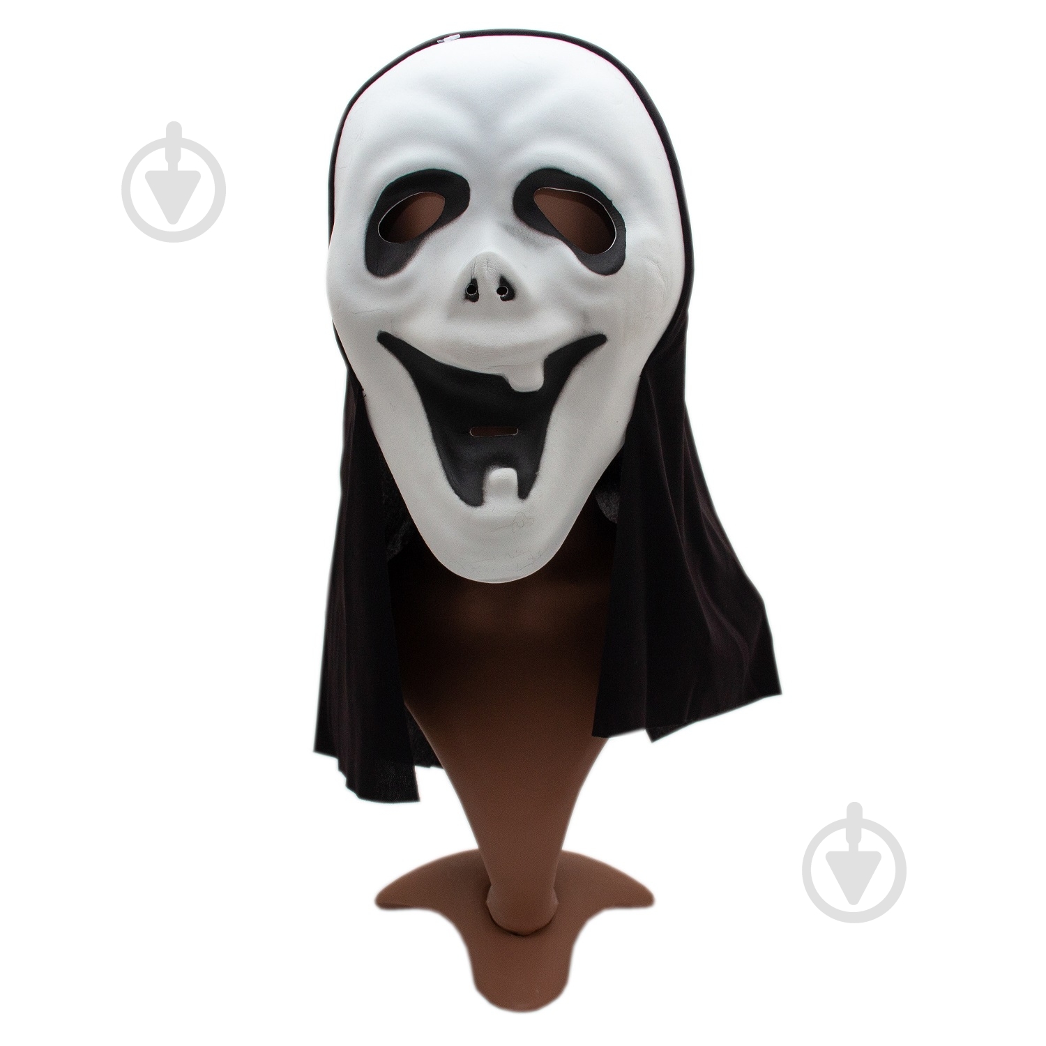 Маска карнавальная для Хэллоуина, белого цвета 18х40 см - фото 1 Маска карнавальная для Хэллоуина, белого цвета 18х40 см - фото 1