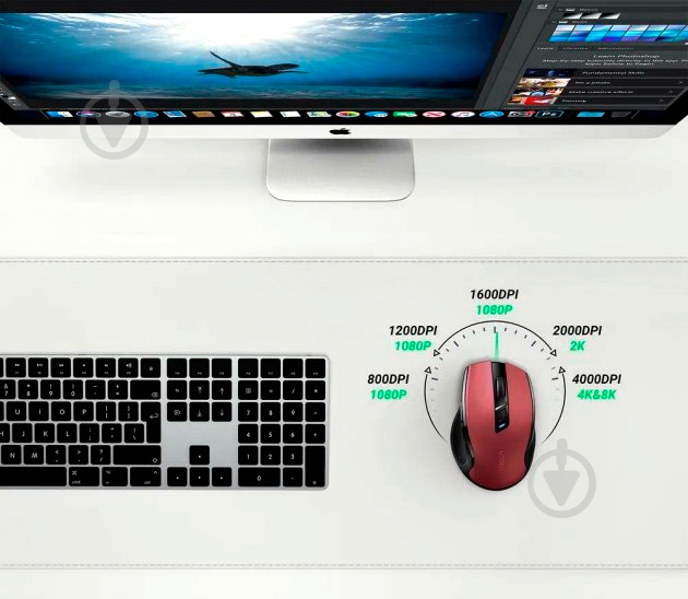 Мышка беспроводная UGREEN MU006 Ergonomic 2.4G Wireless Mouse red (15065) - фото 5