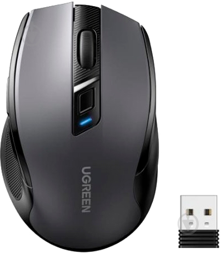 Мишка бездротова UGREEN MU006 Ergonomic Wireless Mouse 2.4G Wireless & Bluetooth black (90855) - фото 1