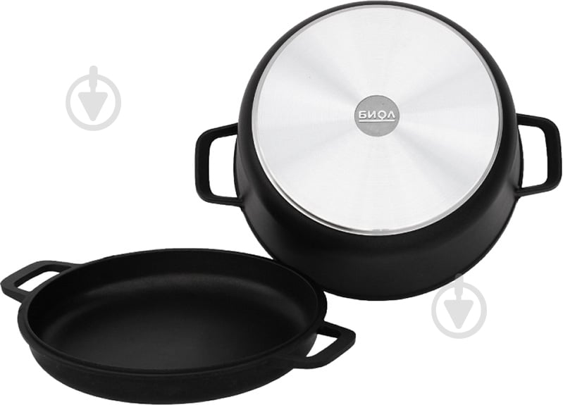 Кастрюля Biol Гранит грей 4 л К404П - фото 2