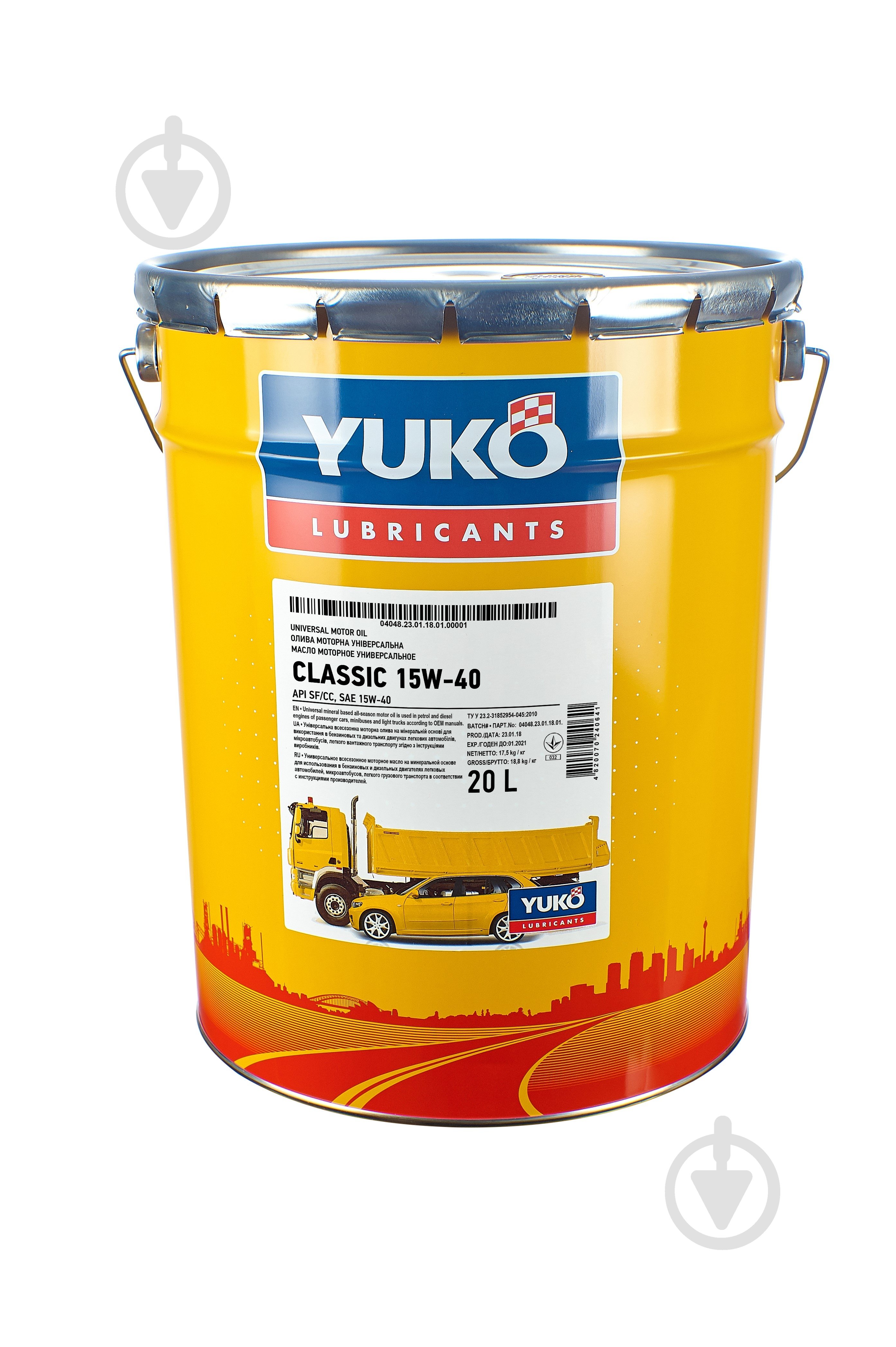 Моторна олива мінеральна YUKO (VUKO) Classic 15W-40 20 л (4820070240276) - фото 1