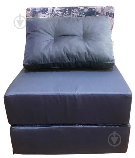 Диван-крісло Примтекс Плюс LOUNGE PPU XXL OX-312/PT-05 з подушкою 60х35 см принт Paris сірий - фото 1
