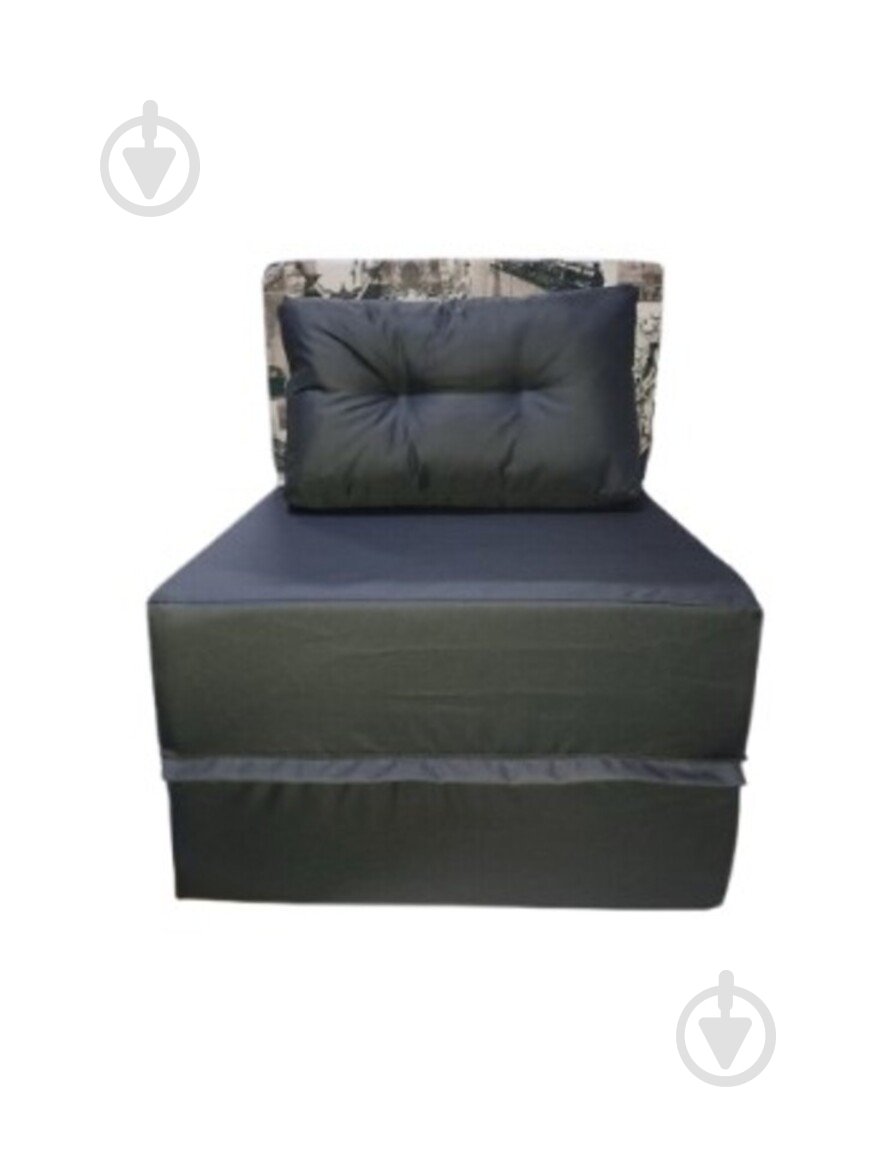 Диван-крісло Примтекс Плюс LOUNGE PPU XXL OX-312/PT-05 з подушкою 60х35 см принт Paris сірий - фото 4