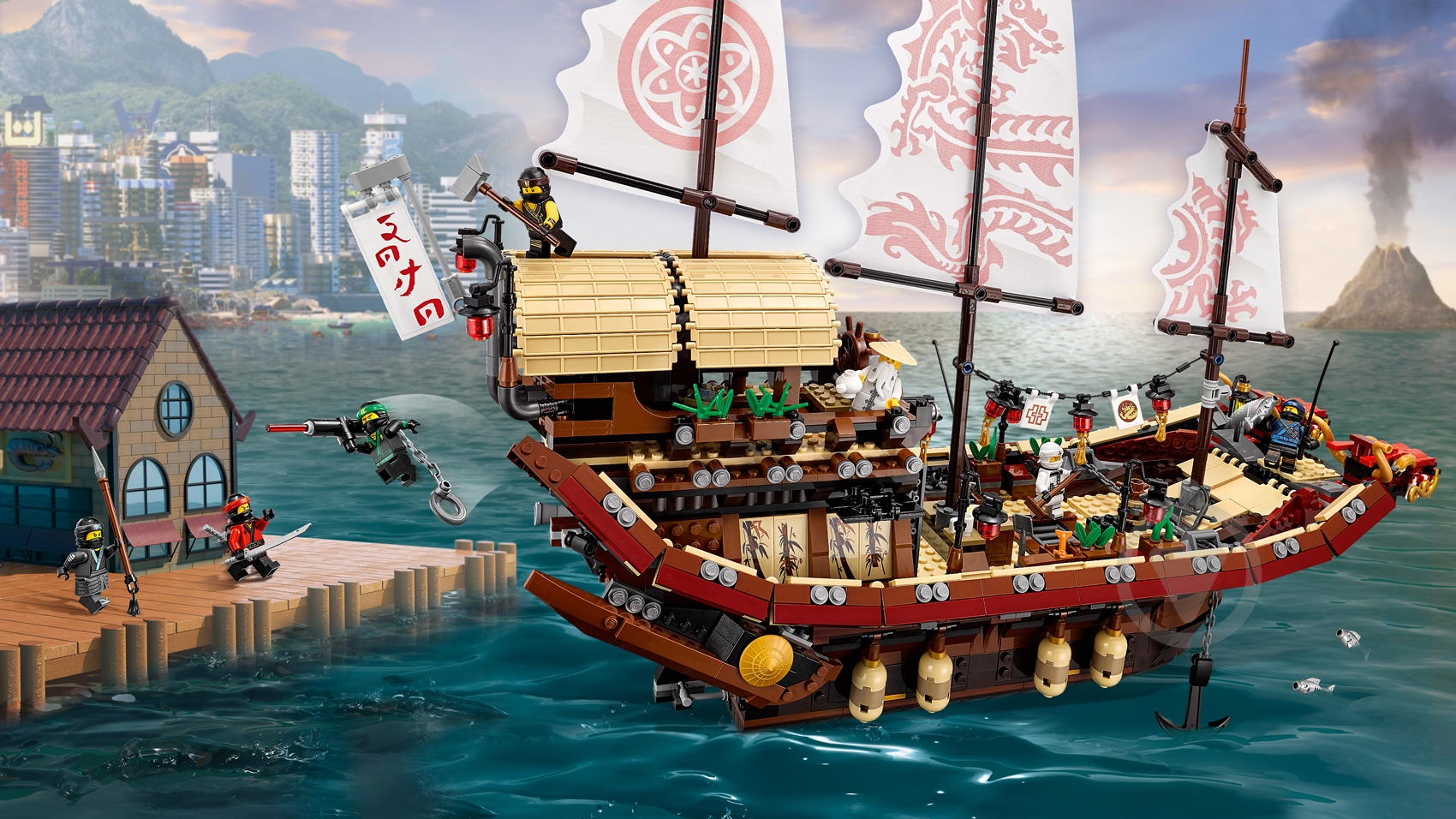 Конструктор LEGO Ninjago Летающий корабль Мастера Ву 70618 - фото 15 Конструктор LEGO Ninjago Летающий корабль Мастера Ву 70618 - фото 15