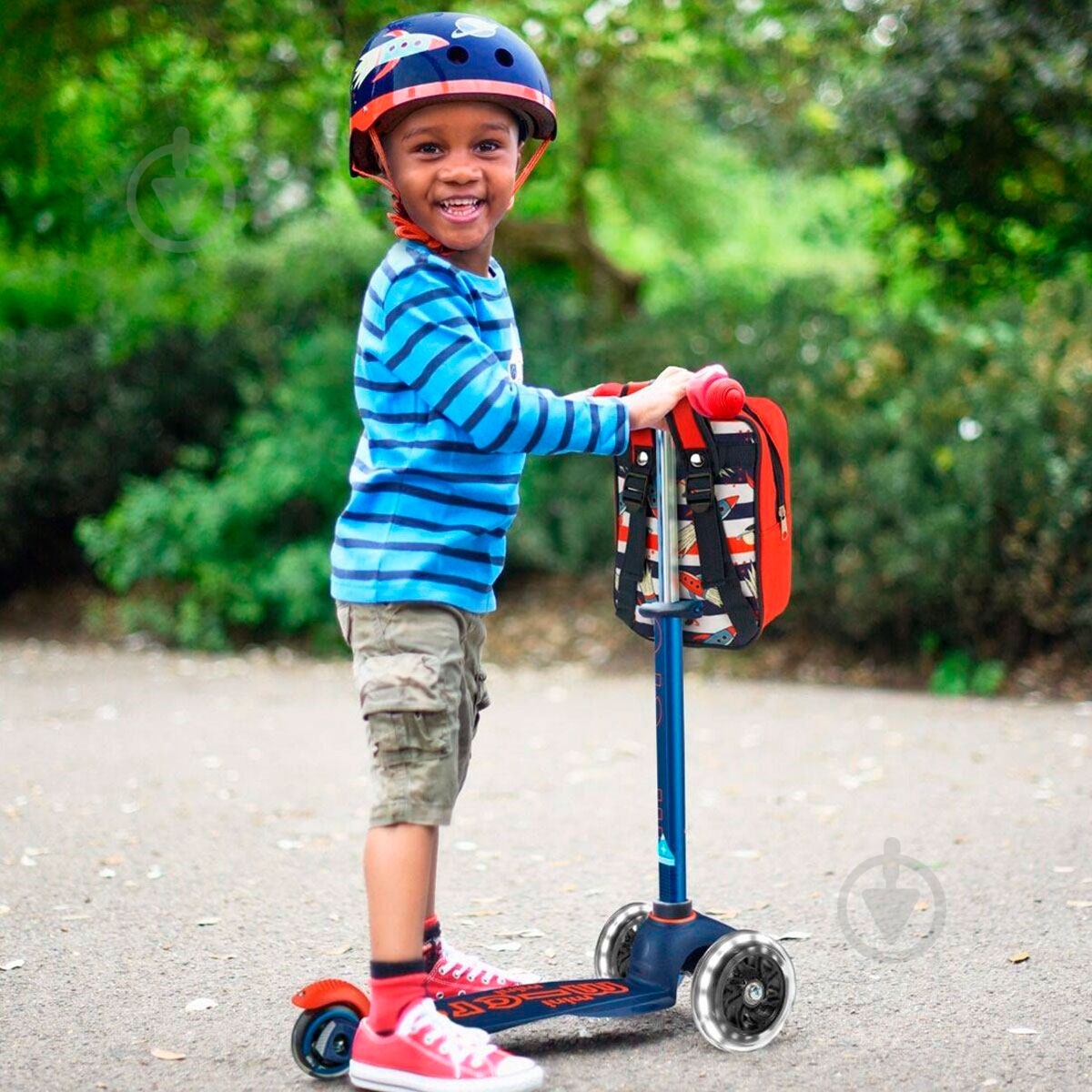 Самокат Micro детский Mini Deluxe LED синий MMD118 - фото 8 Самокат Micro детский Mini Deluxe LED синий MMD118 - фото 8