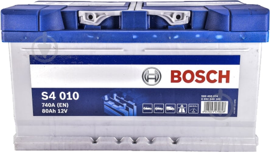 Аккумулятор автомобильный Bosch 6 CT-80 80Ah 740A 12V «+» справа (0092S40100) - фото 1