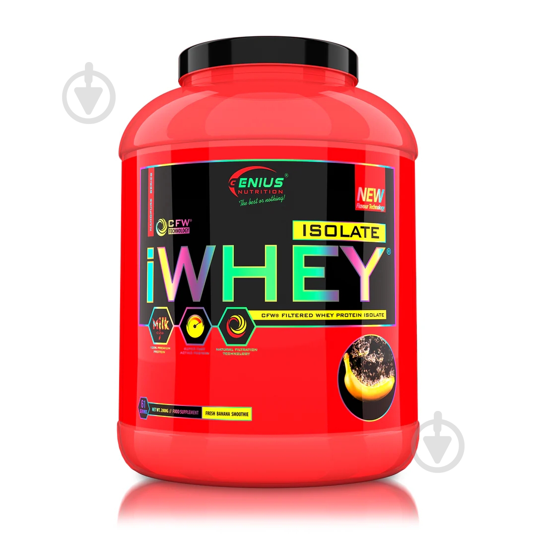Протеин Genius Nutrition iWhey isolate банан 2000 г - фото 1 Протеин Genius Nutrition iWhey isolate банан 2000 г - фото 1