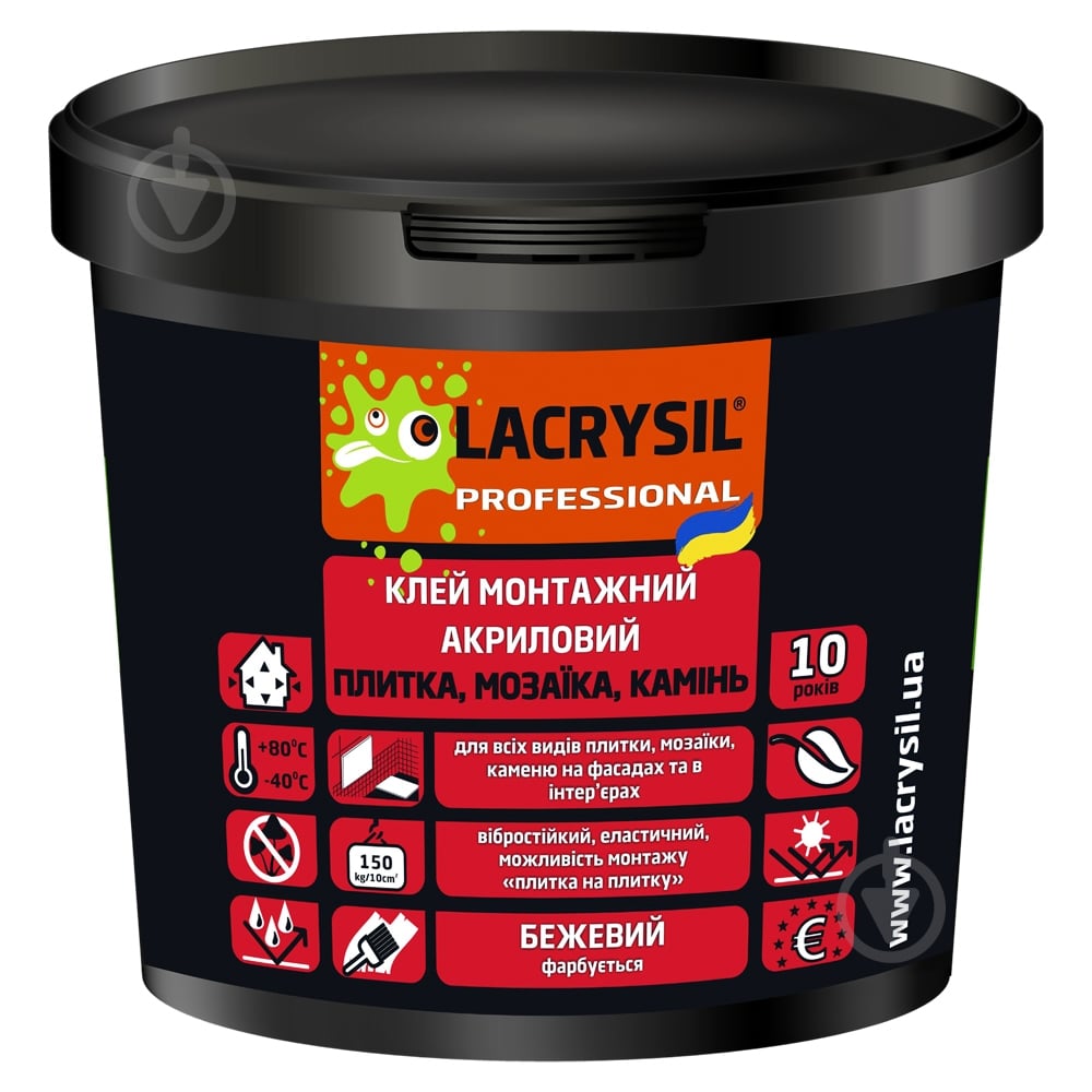 Клей для плитки та мозаїки Lacrysil монтажний акриловий 15 кг - фото 1