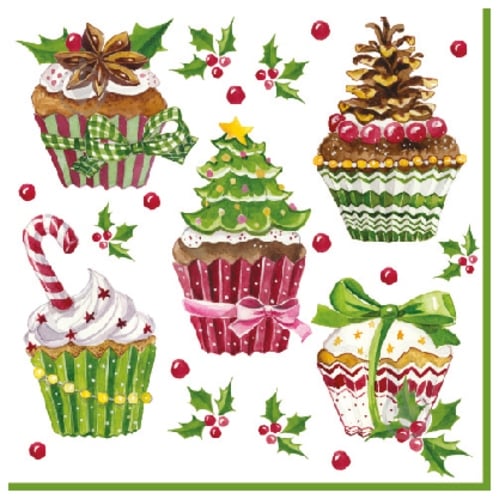 Серветки столові Silken Новорічні тістечка 33х33 см 18 шт. - фото 1