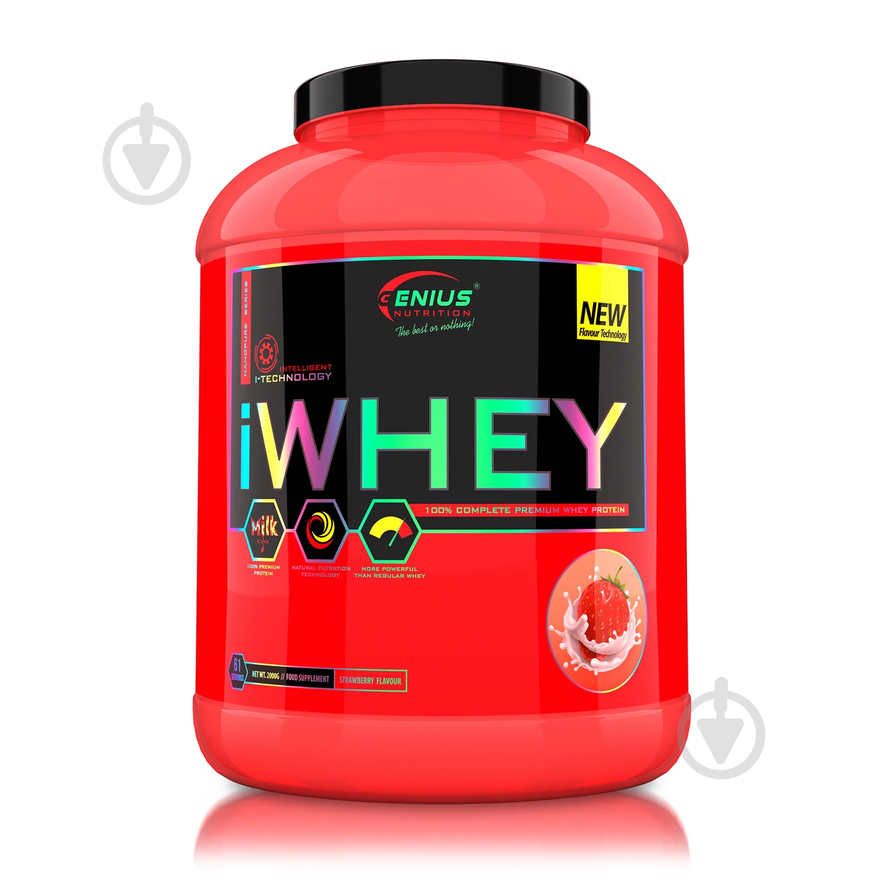 Протеїн Genius Nutrition iWhey полуниця 2000 г - фото 1 Протеїн Genius Nutrition iWhey полуниця 2000 г - фото 1