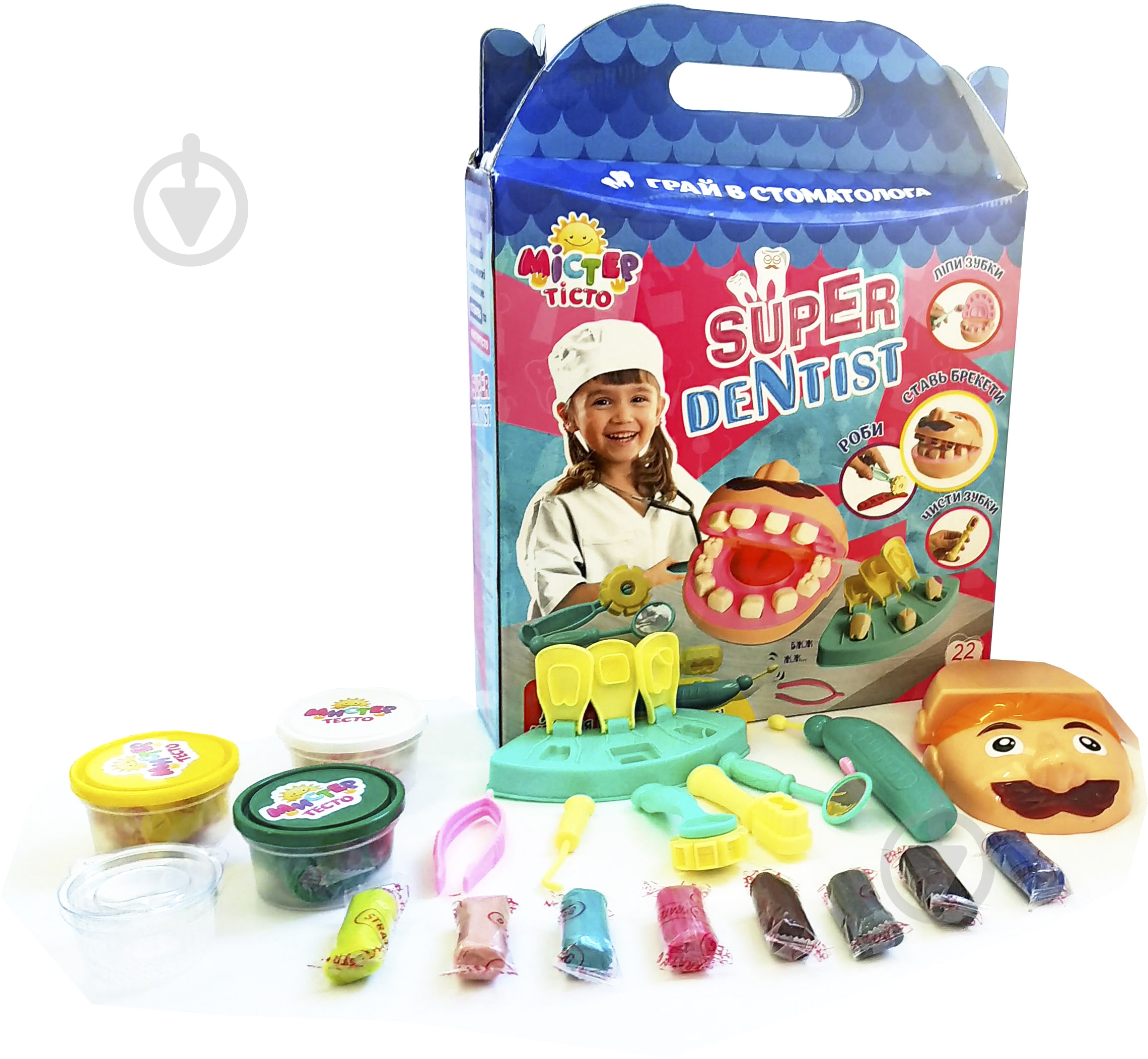 Набор для лепки Strateg Мистер тесто - super dentist - фото 2