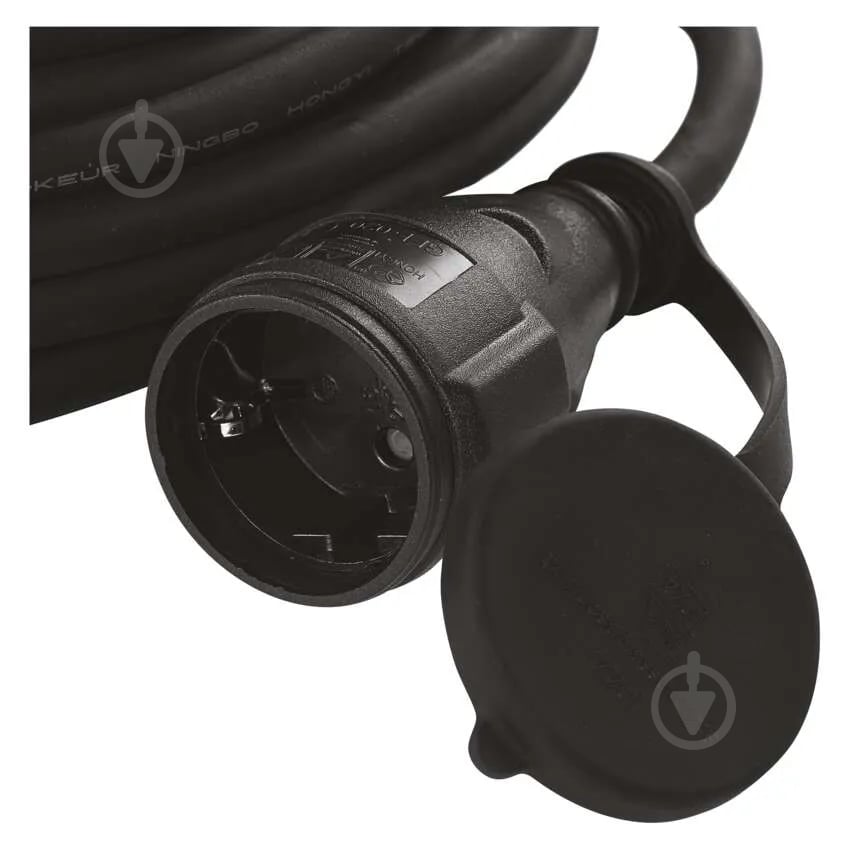 Подовжувач Emos 1,5 мм² 16A 3680 Вт IP44 гума із заземленням 1 гн. чорний 10 м P01810 - фото 7